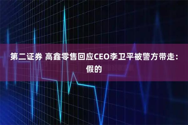 第二证券 高鑫零售回应CEO李卫平被警方带走:假的